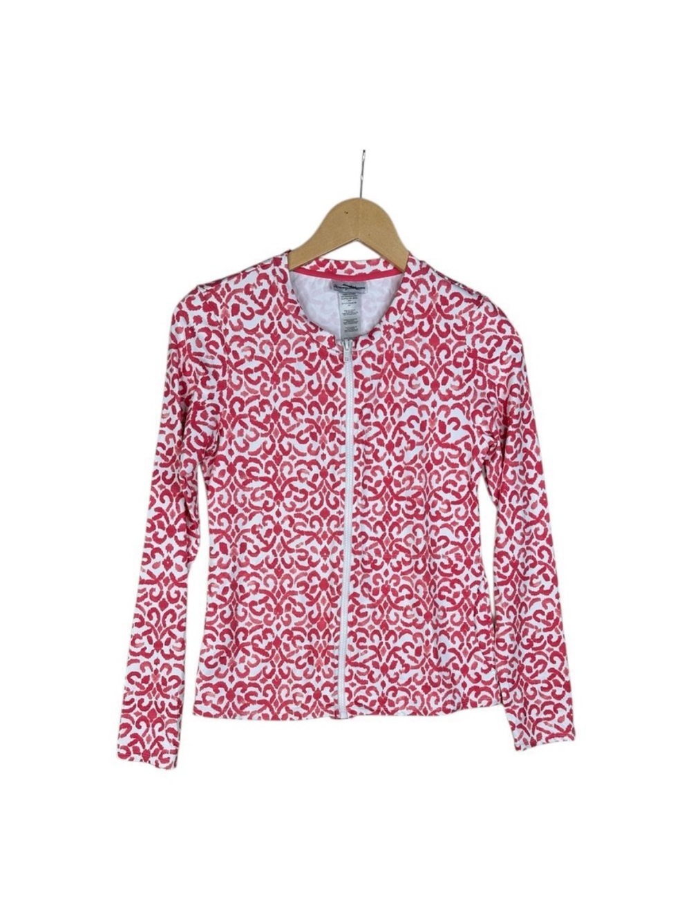 TOMMY BAHAMA Scrolls full-zip LS Rash Guard Coral Coast Size Large